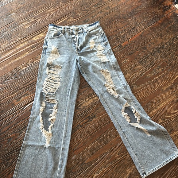 PacSun Blue Boyfriend Jeans Distressed Vintage Style - Picture 5 of 5